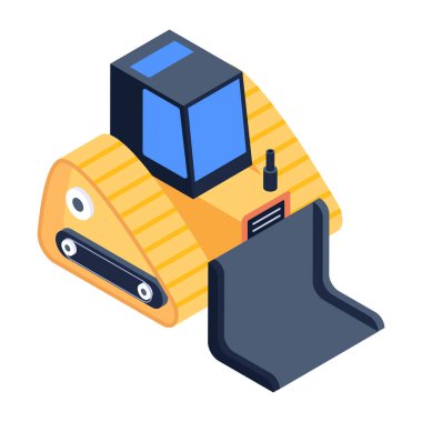 araba motoru servis simgesi, izometrik 3d biçimi