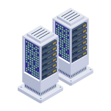 veri merkezinin karikatür çizimi