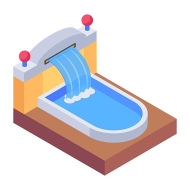Su havuzunun izometrik simgesi