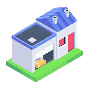 ev yapımı izometrik 3d simgesi beyaz üzerine izole 