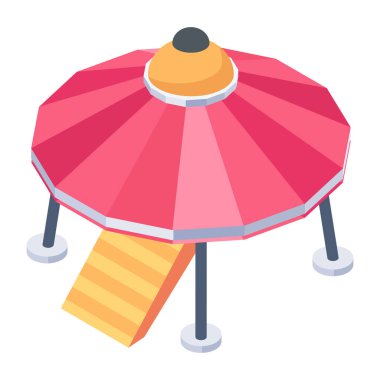 Yaz mevsimi şemsiye simgesi