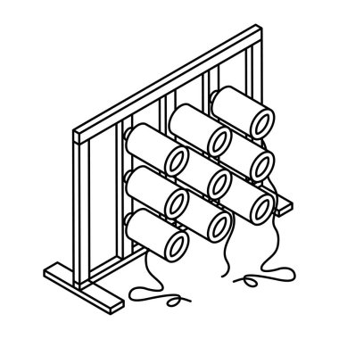 İp ve ahşap izole edilmiş tahta kutular.