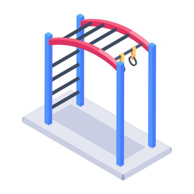 Oyun alanı izometrik simgesi 3d olan merdiven