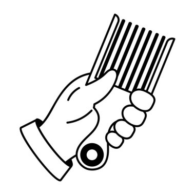 hand holding a toothbrush, vector illustration