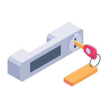 Moda Araba Servisi Isometric Simgesi