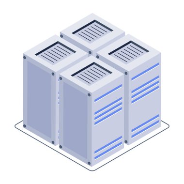 veri sunucusu izometrik vektörü