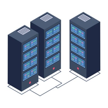 internet sunucu depolama vektörü illüstrasyonu