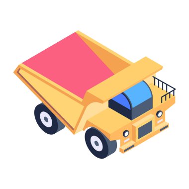 Kamyon ve kamyon ikonunun vektör çizimi. Ağ için kamyon ve kamyon amblemi.