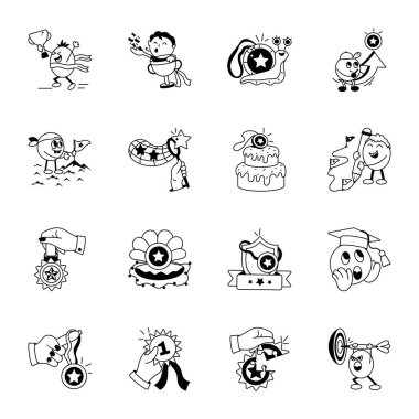 çizgi film karakterleri ve karalamalar