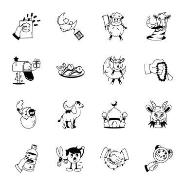 yiyecek ve içecek vektör kümesi