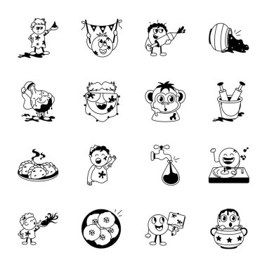 Çizgi film hayvanlarının vektör çizimi