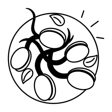 Tabakta serpilmiş tahıllar, üst manzara