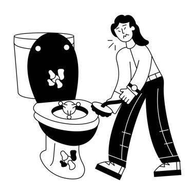 Tuvalet temizleyicisi kadın resmi