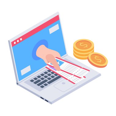 satın alma biletinin karikatür çizimi