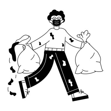 Çöpü, ekolojisi, geri dönüşüm konsepti olan kadın