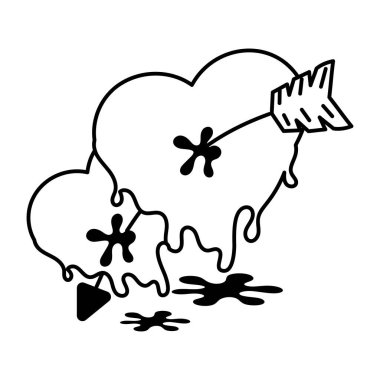 Aşk simgesi olan kalp, satır biçimi