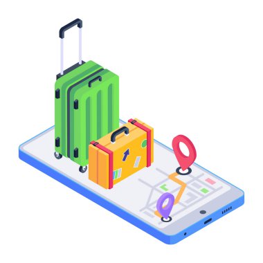 Çevrimiçi Rezervasyonlar Isometric Simgesi