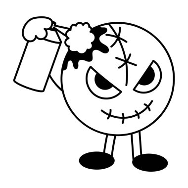 Cadılar Bayramı partisi çizgi film vektör çizimi