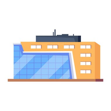 Fabrika Binası simgesi, düz stil