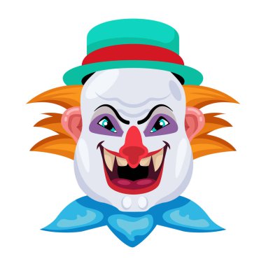 karikatür palyaço simgesi vektör çizimi