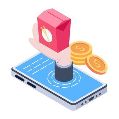 Akıllı bir saatin izometrik vektör tasarımı.