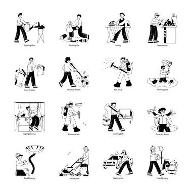 Şirin çizgi karalama vektör çizimi