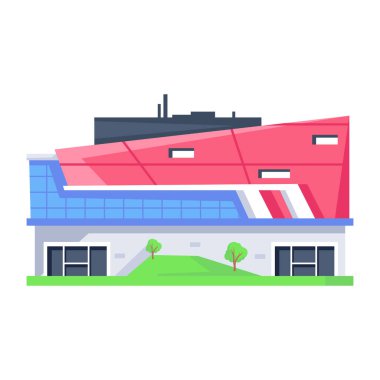 modern yapı simgesi, çizgi film vektör illüstrasyonu