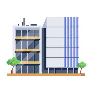 Pencere vektör illüstrasyon tasarımlı gökdelen