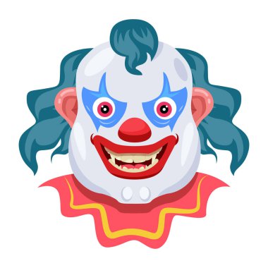 Beyaz arkaplanda palyaço simgesinin vektör tasarımı