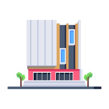 Beyaz arkaplanda bina simgesi