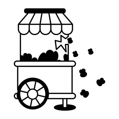 yemek arabası simgesi, basit tasarım