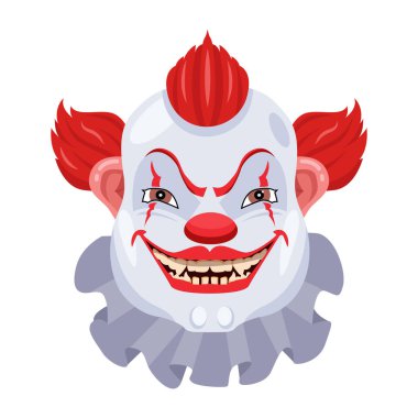 Kızgın suratlı komik palyaço.