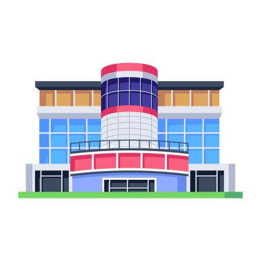 Beyaz arkaplanda bina simgesi izole edildi.