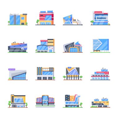 Bina simgeler ayarla, stil düz