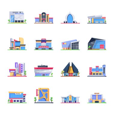 Binaların vektör illüstrasyonu simgesi.