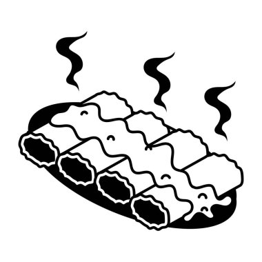 Şirin çizgi film yemek vektörü çizimi