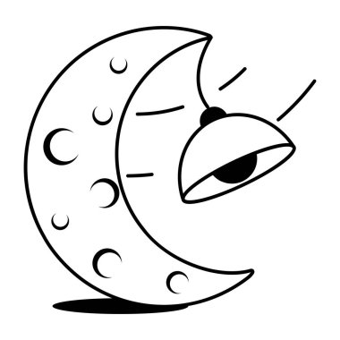 Ay çizgi film vektör simgesi