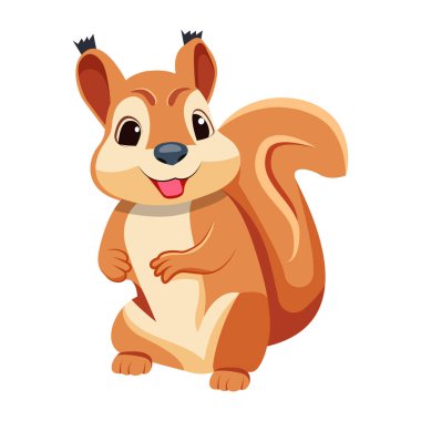 Beyaz arkaplanda izole edilmiş şirin çizgi film karakteri, vektör illüstrasyonu  