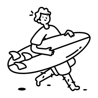 Sörf tahtası olan adam.