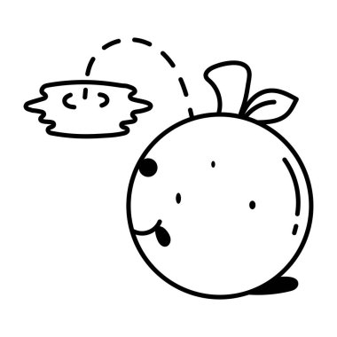 Soyut çizgi çizimi limon karikatürü