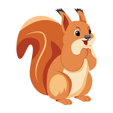 Beyaz arkaplanda izole edilmiş şirin çizgi film karakteri, vektör illüstrasyonu  