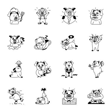 Şirin çizgi karalama vektör çizimi