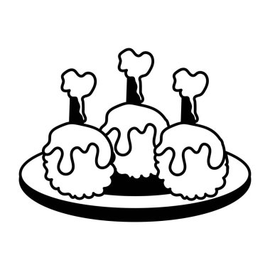 Açık arkaplanda tavuk bacağı olan tabak.  