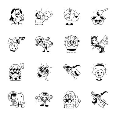 Şirin çizgi karalama vektör çizimi