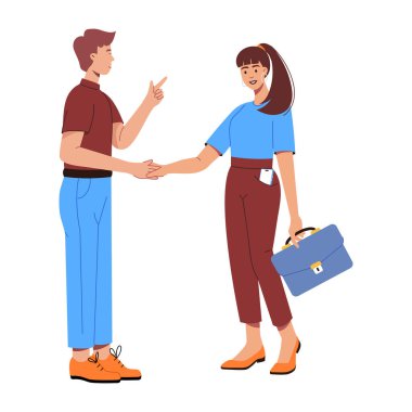 İş adamı ve Yönetici Flat İllüstrasyonu