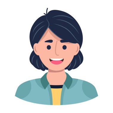 Arap kadın avatar ikon vektör düz tasarım