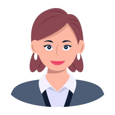 Genç iş kadını Avatar ile kavramsal iş illüstrasyonu