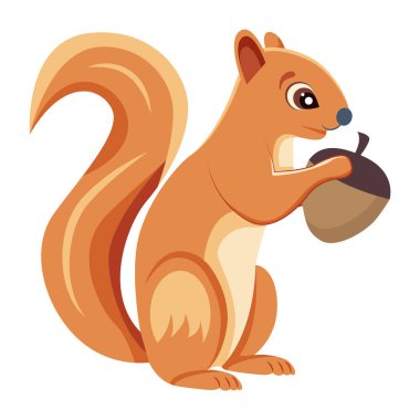 Beyaz arkaplanda izole edilmiş şirin çizgi film karakteri, vektör illüstrasyonu  