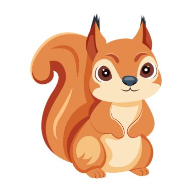 Beyaz arkaplanda izole edilmiş şirin çizgi film karakteri, vektör illüstrasyonu  