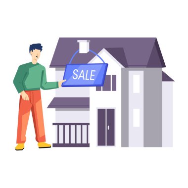 Evinde satış tabelası olan gerçek bir ajan.